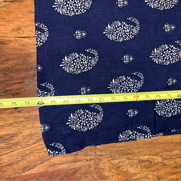 NEW Navy Blue Paisley Blouse with Ruffle Sleeves Women’s Medium - Picture 5 of 6